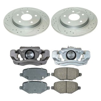 Callahan Brake Parts® - Drilled and Slotted Rear Brake Kit with Calipers