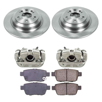 Callahan Brake Parts® - Plain Rear Brake Kit with Calipers