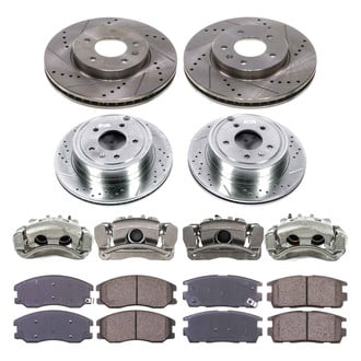 Callahan Brake Parts® - Drilled & Slotted Brake Kit with Calipers