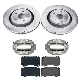 Callahan Brake Parts® - Drilled and Slotted Front Brake Kit with Calipers