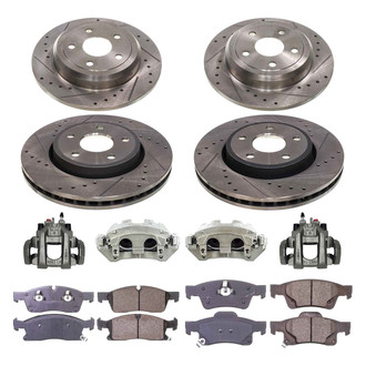 Callahan Brake Parts® - Drilled and Slotted Brake Kit with Calipers
