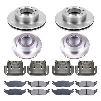 Callahan Brake Parts® - Plain Front and Rear Brake Kit with Calipers