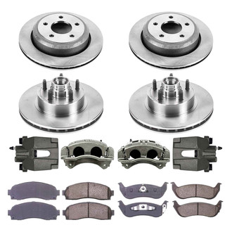 Callahan Brake Parts® - Plain Front and Rear Brake Kit with Calipers
