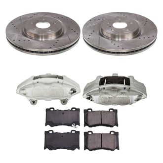 Callahan Brake Parts® - Drilled and Slotted Front Brake Kit with Calipers
