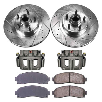 Callahan Brake Parts® - Drilled and Slotted Front Brake Kit with Calipers