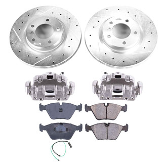 Callahan Brake Parts® - Drilled and Slotted Front Brake Kit with Calipers