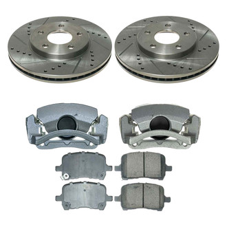 Callahan Brake Parts® - Drilled & Slotted Brake Kit with Calipers