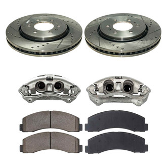 Callahan Brake Parts® - Drilled & Slotted Brake Kit with Calipers