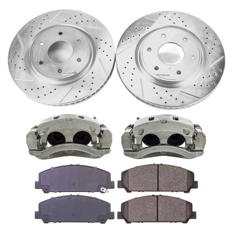 Callahan Brake Parts® - Drilled and Slotted Front Brake Kit with Calipers