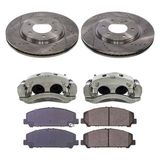 Callahan Brake Parts® - Drilled and Slotted Front Brake Kit with Calipers
