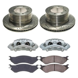 Callahan Brake Parts® - Drilled and Slotted Rear Brake Kit with Calipers