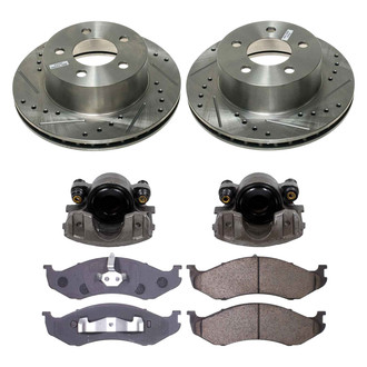 Callahan Brake Parts® - Drilled & Slotted Brake Kit with Calipers