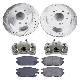 Callahan Brake Parts® K029587 - Drilled and Slotted Rear Brake Kit with Calipers