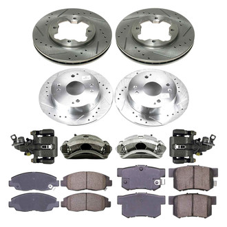 Callahan Brake Parts® - Drilled and Slotted Brake Kit with Calipers