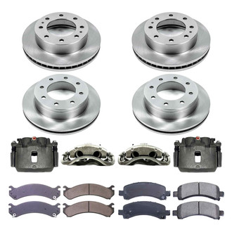Callahan Brake Parts® - Plain Front and Rear Brake Kit with Calipers