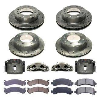 Callahan Brake Parts® - Drilled and Slotted Front and Rear Brake Kit with Calipers