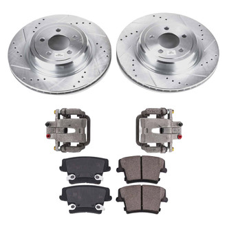 Callahan Brake Parts® - Drilled and Slotted Rear Brake Kit with Calipers