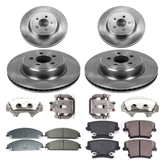 Callahan Brake Parts® - Plain Front and Rear Brake Kit with Calipers