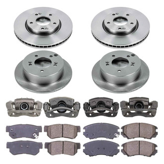 Callahan Brake Parts® - Plain Front and Rear Brake Kit with Calipers