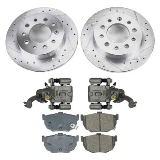 Callahan Brake Parts® - Drilled & Slotted Brake Kit with Calipers