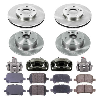 Callahan Brake Parts® - Plain Front and Rear Brake Kit with Calipers