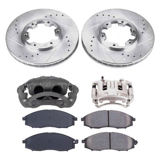 Callahan Brake Parts® - Drilled and Slotted Front Brake Kit with Calipers