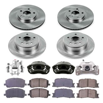 Callahan Brake Parts® - Plain Front and Rear Brake Kit with Calipers