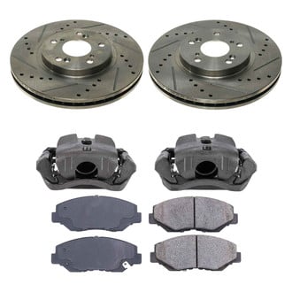 Callahan Brake Parts® - Drilled and Slotted Front Brake Kit with Calipers