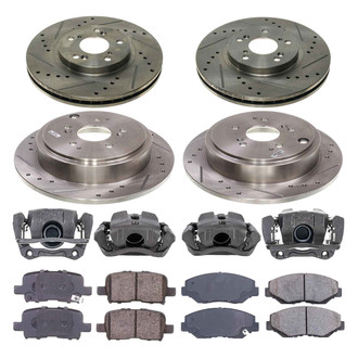 Callahan Brake Parts® - Drilled and Slotted Brake Kit with Calipers