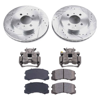 Callahan Brake Parts® - Drilled and Slotted Front Brake Kit with Calipers