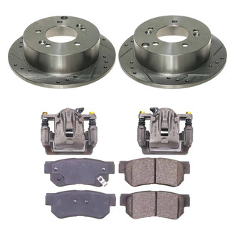 Callahan Brake Parts® - Drilled & Slotted Brake Kit with Calipers