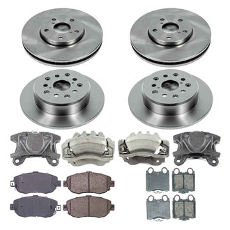 Callahan Brake Parts® - Plain Front and Rear Brake Kit with Calipers