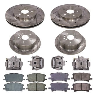 Callahan Brake Parts® - Drilled & Slotted Brake Kit with Calipers