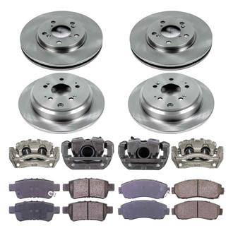 Callahan Brake Parts® - Plain Front and Rear Brake Kit with Calipers