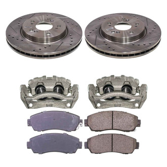 Callahan Brake Parts® - Drilled and Slotted Front Brake Kit with Calipers