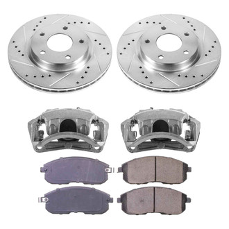 Callahan Brake Parts® - Drilled & Slotted Brake Kit with Calipers