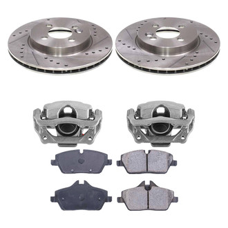 Callahan Brake Parts® - Drilled and Slotted Front Brake Kit with Calipers