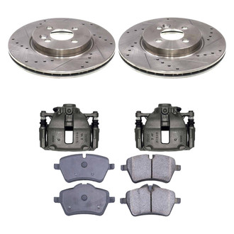 Callahan Brake Parts® - Drilled and Slotted Front Brake Kit with Calipers