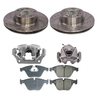 Callahan Brake Parts® - Drilled and Slotted Front Brake Kit with Calipers