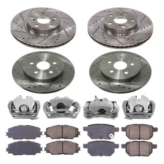 Callahan Brake Parts® - Drilled & Slotted Brake Kit with Calipers