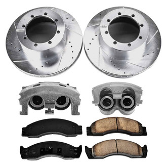 Callahan Brake Parts® - Drilled and Slotted Rear Brake Kit with Calipers