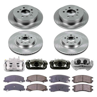 Callahan Brake Parts® - Plain Front and Rear Brake Kit with Calipers
