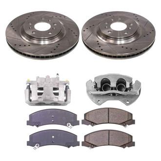 Callahan Brake Parts® - Drilled and Slotted Front Brake Kit with Calipers