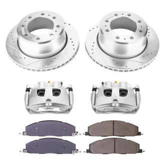 Callahan Brake Parts® - Drilled and Slotted Rear Brake Kit with Calipers