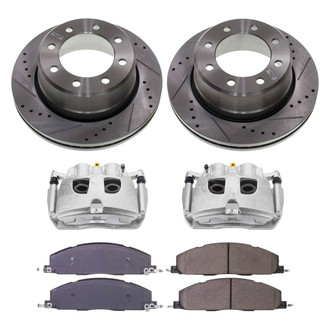 Callahan Brake Parts® - Drilled and Slotted Rear Brake Kit with Calipers