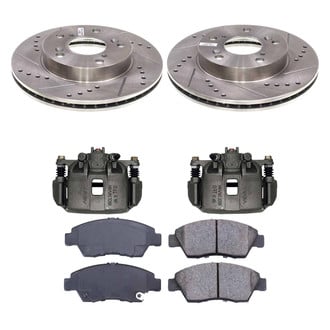 Callahan Brake Parts® - Drilled and Slotted Front Brake Kit with Calipers