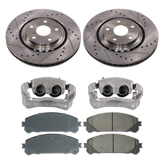 Callahan Brake Parts® - Drilled and Slotted Front Brake Kit with Calipers