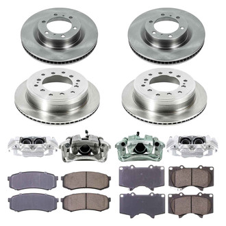Callahan Brake Parts® - Plain Front and Rear Brake Kit with Calipers