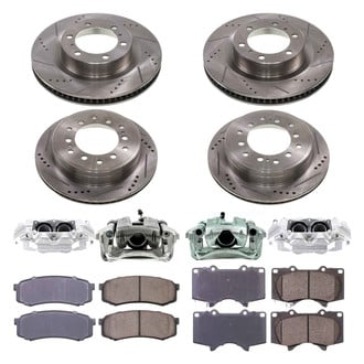 Callahan Brake Parts® - Drilled and Slotted Front and Rear Brake Kit with Calipers