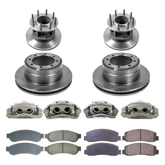 Callahan Brake Parts® - Plain Front and Rear Brake Kit with Calipers